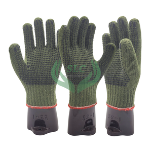 Guantes DE SEGURIDAD DE punteado de algodón de Color militar verde Premium tela de punto de ajuste fuerte protección de brazo de mano antideslizante antiimpacto - Product Image 1