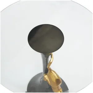 Contemporary Decorative Modern Hand-Polished <b>Silver</b> Aluminium Eco-Friendly Round Side <b>Table</b> with Marble Top for Living Room - Product Image 1