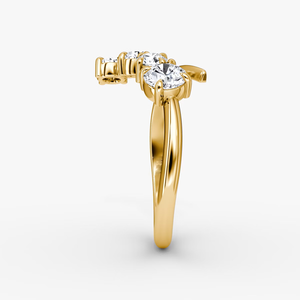 Lab Grown Diamond Brilliant Cut Five Stone 0.61 Carat Cluster Engagement Wedding <b>Ring</b> IGI Certified D VVS2 10K Yellow Rhodium - Product Image 3