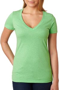 Camiseta deportiva de secado rápido para mujer, con cuello en V, bordada, de verano, tejida, lisa, suave, transpirable y cómoda. - Product Image 2