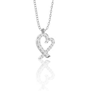 Colgante de Plata con Moissanita en Forma de Corazón, Corte Redondo, Elegante y Encantador para Mujer - Product Image 2