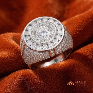 Moissanite <b>Ring</b> <b>Mens</b> Heart Signet <b>Ring</b> Baguette Stone Statement Jewelry Luxury Gift <b>for</b> Him Premium Finish Style Fit - Product Image 2