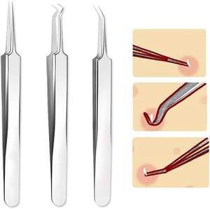 Pince à épiler de haute qualité pour points noirs, pince à épiler pour extensions de cils, pointes fines et aiguisées, prise en main parfaite, pince à épiler pour points noirs - Product Image 3