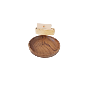 จานไม้ทำด้วยมือ-เครื่องใช้สำหรับบ้านและคาเฟ่แบบออร์แกนิกที่ยั่งยืน - Product Image 5