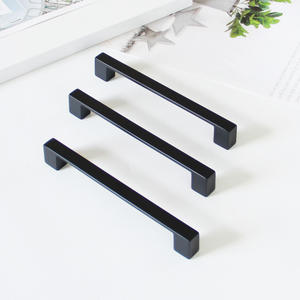 Sleek Minimalist Zinc Alloy Square <b>Bar</b> Cabinet Handle Matte Black Drawer <b>Pull</b> <b>for</b> Kitchen Bathroom Furniture Nightstands - Product Image 3