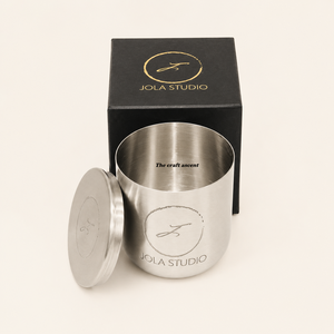 Pot à bougie minimaliste en acier inoxydable avec couvercle, étiquette personnalisée, conteneur à bougie en métal vide pour décoration intérieure haut de gamme - Product Image 5