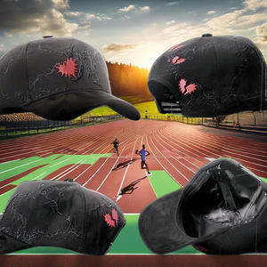 Custom Brand 6-Panel Canvas Adjustable Baseball <b>Cap</b> with 3D Embroidery Curved Brim Argyle Pattern Breathable & Waterproof Fabric - Product Image 3
