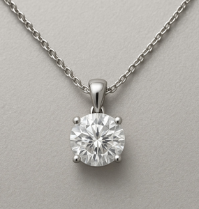 Collier pendentif solitaire en diamant rond brillant de 1 carat certifié IGI, cultivé en laboratoire, or massif 14 carats, pour fiançailles, mariage, femme - Product Image 2