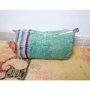 100% Pure Cotton Kantha Fabric Tassel Pattern Zipper Closure Eco-Friendly Durable Large Makeup Bag Pouch Set Soft Handle - Product Image 5