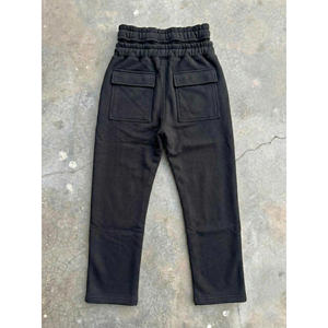 Pantalon de survêtement OEM personnalisé avec logo, coupe droite, double taille, molleton épais 400 g/m², gris, jambe large évasée - Product Image 5