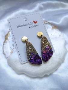 Boucles d'oreilles en résine personnalisables, quantités sur mesure, couleur unie, vente en gros directe usine - Product Image 5