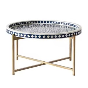 Table basse tendance en verre sur piétement métallique argenté, style Sheaf Wheat, pour villa haut de gamme, table centrale - Product Image 6