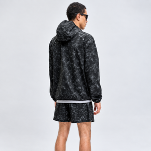 Wholesale <b>Men</b>’s Custom Windbreaker Set <b>Lightweight</b> Hooded <b>Jacket</b> And Matching Shorts 2 Piece Premium Tracksuit For <b>Men's</b> Wear - Product Image 2