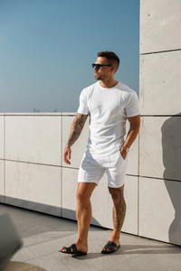 เสื้อยืดผู้ชายปี 2026 ผ้าโพลีเอสเตอร์/คอตตอนถัก แขนสั้น สไตล์วินเทจ สำหรับฤดูร้อน แบบ ODM ด้านหน้า - Product Image 2