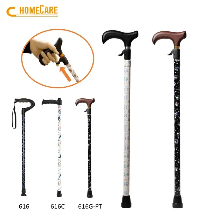 Customized one push button OEM walking cane stick