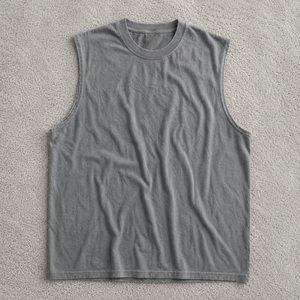 Men's 300gsm Heavyweight Muscle Tank Top Vintage Washed Oversized Boxy Sleeveless Tee Blank Heavyweight Vintage Wash Tank Top - Product Image 1