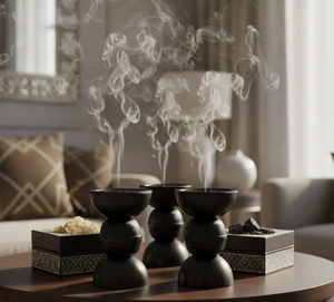 Juego de Fragancias para el Hogar Majestic, Colección de Lujo de 4 Piezas con Quemador de Bakhoor, Porta Incienso para Espacios Contemporáneos, Aroma a Sándalo, Duradero - Product Image 2