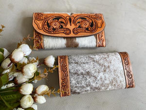 Nouvelle haute qualité nouvelle mode personnalisé en cuir usiné à la main portefeuille pour femmes en cuir de vachette véritable pochette sac à main porte-carte portefeuille - Product Image 4