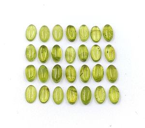 Cabochons ovales en Vessonite verte naturelle de qualité AAA, 5*3 mm, 6*4 mm, pierres de guérison en Vessonite verte pour la fabrication de bijoux - Product Image 1