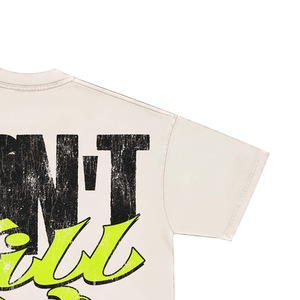 T-shirt blanc à manches courtes pour homme, coupe ample, col rond, style streetwear, tissu jersey avec impression de lettres, logo au dos - Product Image 2