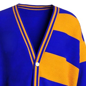 Suéter Cárdigan con Cuello en V, Bordado Acrílico, para Hermandades Universitarias, Manga Larga, Frente Abierto, Tejido Personalizado, Estilo Europeo, para Todas las Temporadas - Product Image 3
