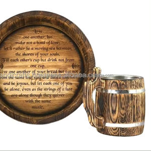 Taza de Madera Personalizada con Calidad Inigualable, Taza de Madera Hecha a Mano de la India - Product Image 1