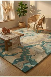 Recycled <b>Wool</b> Modern Anti-Slip Patchwork Carpet Rug Eco Artisan <b>Crafted</b> for Sustainable Home Collection Hand Tufted Rug - Product Image 6