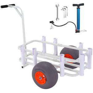 Carrello da Pesca da Spiaggia con Capacità di Carico di 136 kg, Pneumatici Grandi in PU da 13 Pollici, Carrello Marino Resistente per Campeggio - Product Image 1