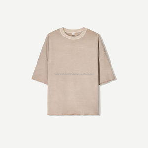 Camiseta de algodón de fitness de talla grande multicolor de alta calidad-ropa de calle unisex de longitud larga personalizable - Product Image 3