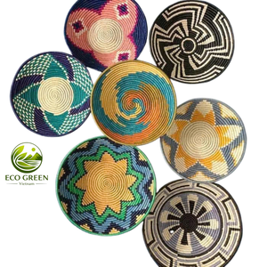 Plato de pared de junco marino estilo boho, hecho a mano, tejido, al por mayor, decoración natural para el hogar - Product Image 6