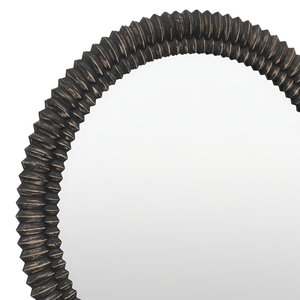 กรอบกระจกติดผนังไม้สังเคราะห์ทรงโค้ง สำหรับตกแต่งห้องนั่งเล่น ทางเข้าบ้าน ห้องนอน ห้องน้ำ ติดตั้งเหนืออ่างล้างหน้า สีดำ - Product Image 5