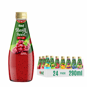 เครื่องดื่มเมล็ดโหระพาองุ่นแดงขนาด290มล. จากเวียดนามการแช่เมล็ดเจียปราศจากน้ำตาลฉลากส่วนตัว oM/od - Product Image 1