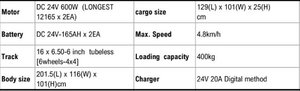 LMM-W400L ขับเคลื่อนล้อไฟฟ้าระบบมอเตอร์คู่1200W 24V แบตเตอรี่ยาวพื้นที่บรรทุกสินค้าขนาดใหญ่ปลอดภัย - Product Image 3