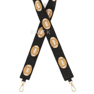 Correa de bolso con cuentas para el día del partido de fútbol, correa de bolso hecha a mano con cuentas - Product Image 1