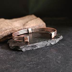 Brazalete Magnético de Cobre Martillado Hecho a Mano, Chapado en Oro Natural Puro para Terapia de Artritis o Regalo, Artesanía en Metal - Product Image 5