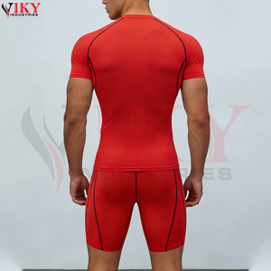 OEM BJJ No-Gi Set Customized Colors Logo Quick-Dry Breathable Polyester Spandex Rash Guard Shorts Grappling - Product Image 3
