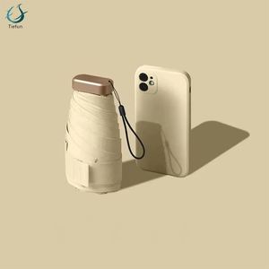 Hot Sale High Quality Small Size Mini <b>Pocket</b> 6 Fold UV Protection Rain Umbrella - Product Image 1