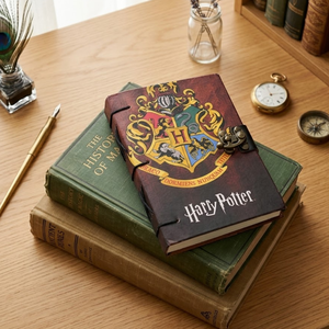Fantasy Crest <b>Lock</b> Diary Notebook A5 Hardcover Journal | Eco-Friendly Handmade Vintage Writing 100 Sheets Metal Clasp Closure - Product Image 5