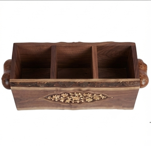 Panier de rangement en bois marron pour cuisine, idéal pour le rangement domestique et la décoration - Product Image 4