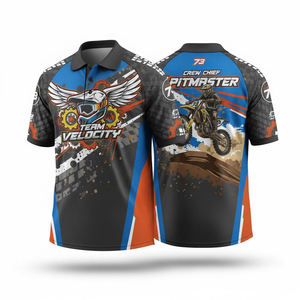 Camiseta Polo Personalizada al por Mayor para Hombre, de Secado Rápido, Transpirable, con Estampado Digital, para Equipos de Carreras - Product Image 3