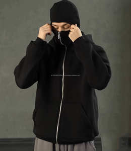 Custom Double Layer <b>Ninja</b> Balaclava <b>Hoodie</b> Heavy Weight Zip Fleece Mask Manufacturers Embroidered Cotton <b>Hoodie</b> - Product Image 5