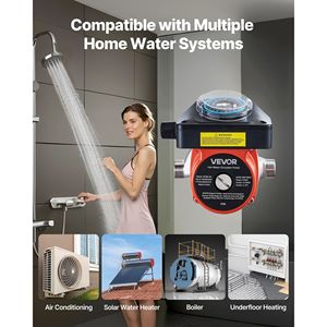 Kit Pompa di Ricircolo Acqua Calda con Timer 10 GPM, Sistema di Ricircolo Istantaneo 0.13 HP, Scaldabagno Elettrico AC 110 Volt - Product Image 4