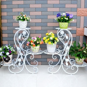 Support de plante en fer forgé à motif vintage exquis, durable, avec revêtement en poudre, support de pot de fleurs en métal à motifs raffinés, décoratif - Product Image 2