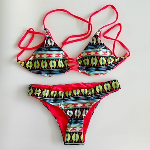 Traje de Baño Bikini de Tres Piezas con Estampado de Leopardo para Mujer, Top Halter con Relleno Push-Up, Braguita de Cintura Alta con Lazos Laterales Ajustables, Verano - Product Image 1
