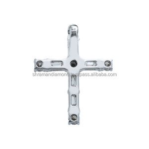 Premium Luxury 14K <b>Solid</b> <b>Gold</b> Iced Cross Custom Baguette Jesus Natural VS Real Diamond Christian Religious Gift <b>Pendants</b> Charms - Product Image 2