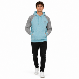 Sweat-shirt à manches raglan multicolores pour homme, en coton lourd, avec cordon de serrage personnalisé, pantalon de survêtement pour homme - Product Image 4