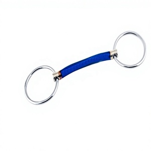 Nuevo Bridón Ecuestre Azul con Anillo Suelto de Hierro Dulce Riaz Jamal Intel's Low Port para Entrenamiento de Caballos Western - Product Image 6