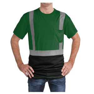 เสื้อก่อสร้างสะท้อนแสงแขนสั้นสำหรับคนงานก่อสร้าง ผ้าโพลีเอสเตอร์ 100% คุณภาพสูง ขายส่ง - Product Image 5