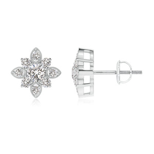 Boucles d'oreilles classiques en forme de grappe de fleurs avec diamants de laboratoire en or 10K 14K 18K et argent 925 935, bijoux élégants - Product Image 3