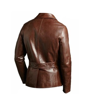 Genuine <b>Sheepskin</b> Bomber Leather <b>Jacket</b> Men Motorcycle Leather <b>Jackets</b> Brown Color Men's Leather <b>Jacket</b> For Men - Product Image 2